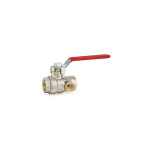 Vanne laiton 1 / 4 tour  purge femelle - femelle 20 - 27 rouge