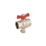 Vanne avec prise  porte sonde  15x21 femelle / femelle pour compteur energie.