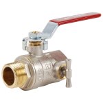 Vanne � sph�re pn25 acs poign�e plate rouge m�le / femelle � purge 3 / 4' (20 / 27) passage int�gral ...