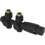 [neu. haus] - vanne thermostatique kit multibloc pour radiateur gloppen laiton noir