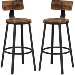 Vasagle - lot de 2 chaises de bar avec dossier - si�ge de cuisine - cadre en acier - montage facile - ...