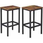 Vasagle - lot de 2 chaises de bar style industriel - pour cuisine - salle  manger - salon - marron rustique ...