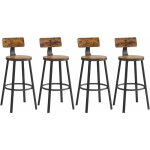 Lot de 4, chaises de bar, tabourets hauts, avec dossier, sige de cuisine, cadre en acier, montage facile, ...