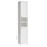 Vasagle armoire de salle de bain haute avec �clairage, meuble de rangement mince, avec �tag�res r�glables, ...