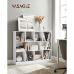 Vasagle - biblioth�que, �tag�re rangement, meuble pour dossier, avec 8 casiers ouvers et 3 compartiments, ...