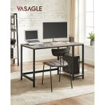 Vasagle bureau informatique, table d?�tude, avec �tag�re � 2 niveaux � gauche ou � droit, pour bureau, ...