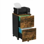 Vasagle - caisson 2 tiroirs, placard bureau sur roulettes, pour documents a4, dossiers suspendus, style ...