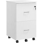 Vasagle caisson de bureau mobile, avec serrure, 2 tiroirs, systme de blocage des roulettes, rails de ...