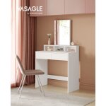 Songmics - coiffeuse avec miroir, 2 tiroirs, 3 compartiments de rangement, sans tabouret, 80 x 40 x 140 ...