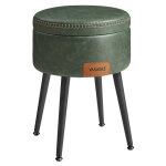 Ekho collection - pouf de rangement, tabouret de coiffeuse, pu avec coutures, moderne mi - si�cle, tabouret ...