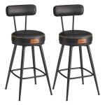 Ekho collection - tabouret de bar, lot de 2, chaise de cuisine, sige rembourr, pu avec coutures, style ...