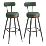 Vasagle - ekho collection - tabouret de bar, lot de 2, chaise de cuisine, sige rembourr, pu avec coutures, ...