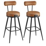 Vasagle ekho collection - tabouret de bar, lot de 2, chaise de cuisine, sige rembourr, pu avec coutures, ...