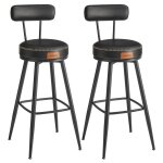 Vasagle - ekho collection - tabouret de bar, lot de 2, chaise de cuisine, sige rembourr, pu avec coutures, ...