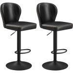 Vasagle ekho collection - tabouret de bar pivotant � 360�, lot de 2, hauteur r�glable, avec dossier, ...