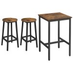 Vasagle ensemble table haute avec 2 tabourets de bar, table de bar carre, table de cuisine, chaises ...