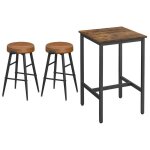 Vasagle ensemble table haute avec 2 tabourets de bar, table de bar carr�e, table de cuisine, chaises ...