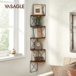 Vasagle ? �tag�re murale d'angle 5 niveaux ? dimensions 20 x 20 x 127, 5 cm ? panneau d?agglom�r� et ...