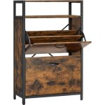 Vasagle - meuble à chaussures avec 2 abattants, meuble de rangement, compartiment ouverts, séparateurs ... Vasagle - meuble à chaussures avec 2 abattants, meuble de rangement, compartiment ouverts, séparateurs ...