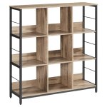 Meuble de rangement 3 niveaux, tagre rangement, bibliothque style industriel, 9 cubes, pour salon, ...