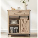 Meuble de rangement, buffet de cuisine avec porte coulissante, 70 x 30 x 80 cm, tagre rglable, style ...