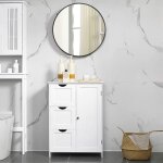 Vasagle - meuble de salle de bain, avec 3 tiroirs et 1 placard, planche r�glable en hauteur, 60 x 30 ...