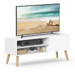Vasagle meuble tv, support tl, pour tlvision jusqu' 55 pouces, longueur 120 cm, rangement consoles ...