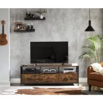 Vasagle - meuble tv pour tlvision jusqu' 65 pouces, banc tl avec 3 tiroirs, 40 x 147 x 50 cm - marron ...
