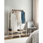 Vasagle - portant � v�tement, porte - manteaux, armoire, vestiaire, avec 2 �tag�res, 6 crochets en forme ...