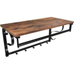 Vasagle - porte - manteau mural, �tag�re murale, style industriel, avec 5 crochets, 1 plateau et 1 barre ...