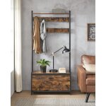 Vasagle - portemanteau, vestiaire d'entre avec banc, 9 crochets et tagre, 30 x 85 x 180 cm, style ...