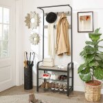 Songmics - vasagle portemanteau, vestiaire, meuble d'entre, avec tagre chaussures  3 niveaux, avec ...