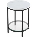 Vasagle - table d'appoint, petite table ronde � 2 niveaux, table de nuit, en panneau d'agglom�r� et verre, ...