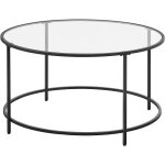 Vasagle table basse ronde, plateau en verre trempé, armature métallique noir, table de salon, bout de ... Vasagle table basse ronde, plateau en verre trempé, armature métallique noir, table de salon, bout de ...