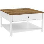 Vasagle table basse, table de salon, table d?appoint, 2 grands tiroirs, avec pieds, grand espace de rangement, ...