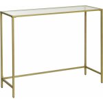 Table console, table d'entre, bout de canap, dessus de table en verre tremp, montage facile, pieds ...