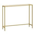 Table console, table d'entre, bout de canap, dessus de table en verre tremp, montage facile, pieds ...