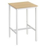 Vasagle - table haute, table de bar carre, cadre en acier, 60 x 60 x 92 cm, montage facile, pour cuisine, ...