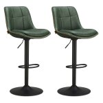 Vasagle ? lot de 2 tabourets de bar pivotants � hauteur r�glable ? rembourrage �pais en pu ? dossier ...