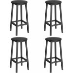 Vasagle - tabouret de bar, lot de 4, chaise de cuisine, sige haut, cadre en mtal, montage facile, avec ...