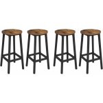 Vasagle - tabouret de bar, lot de 4, chaise de cuisine, si�ge haut, cadre en m�tal, montage facile, avec ...
