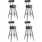 Tabouret de bar, lot de 4, chaise de cuisine, sige rembourr, pu avec coutures, style moderne mi - sicle, ...