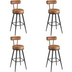 Vasagle - tabouret de bar, lot de 4, chaise de cuisine, si�ge rembourr�, pu avec coutures, style moderne ...