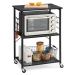 Tag�re de cuisine � roulettes, chariot � 3 niveaux, support pour micro - ondes, four, grille - pain, ...