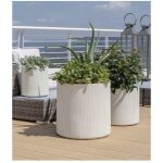 Vase cylindre rigide de ville de diverses couleurs - ligne vasar par telcom - couleur : blanc perle - ...