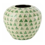 Paris prix - vase boule motif mosaque 'nuye' 26cm vert