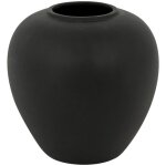 Vase boule rily c�ramique noir h22cm atmosphera cr�ateur d'int�rieur