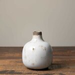 Vase c�ramique blanc 13x11cm