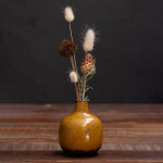 Vase en c�ramique moutarde 9x10cm