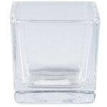 Vase cube 6x6x6cm verre transparent cristal candela confetti portafiori plant